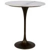 Noir Furniture Laredo Bar Table 36", Aged Brass,White Marble Top