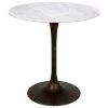Dining Tables Noir Furniture Laredo Bar Table 40", Aged Brass, White Marble Top
