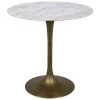 Dining Tables Noir Furniture Laredo Bar Table 40", Antique Brass, White Marble Top
