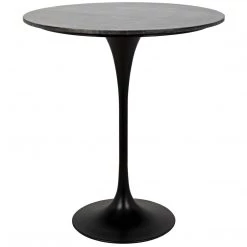 Dining Tables Noir Furniture Laredo Bar Table 36", Black Metal With Black Stone Top
