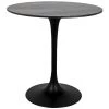 Noir Furniture Laredo Bar Table 40", Black Metal With Black Stone Top