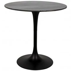 Noir Furniture Laredo Bar Table 40", Black Metal With Black Stone Top