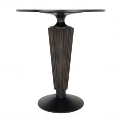 Noir Furniture Dining Tables Noir Gibraltar Bar Table, Hand Rubbed Black With Light Brown Trim