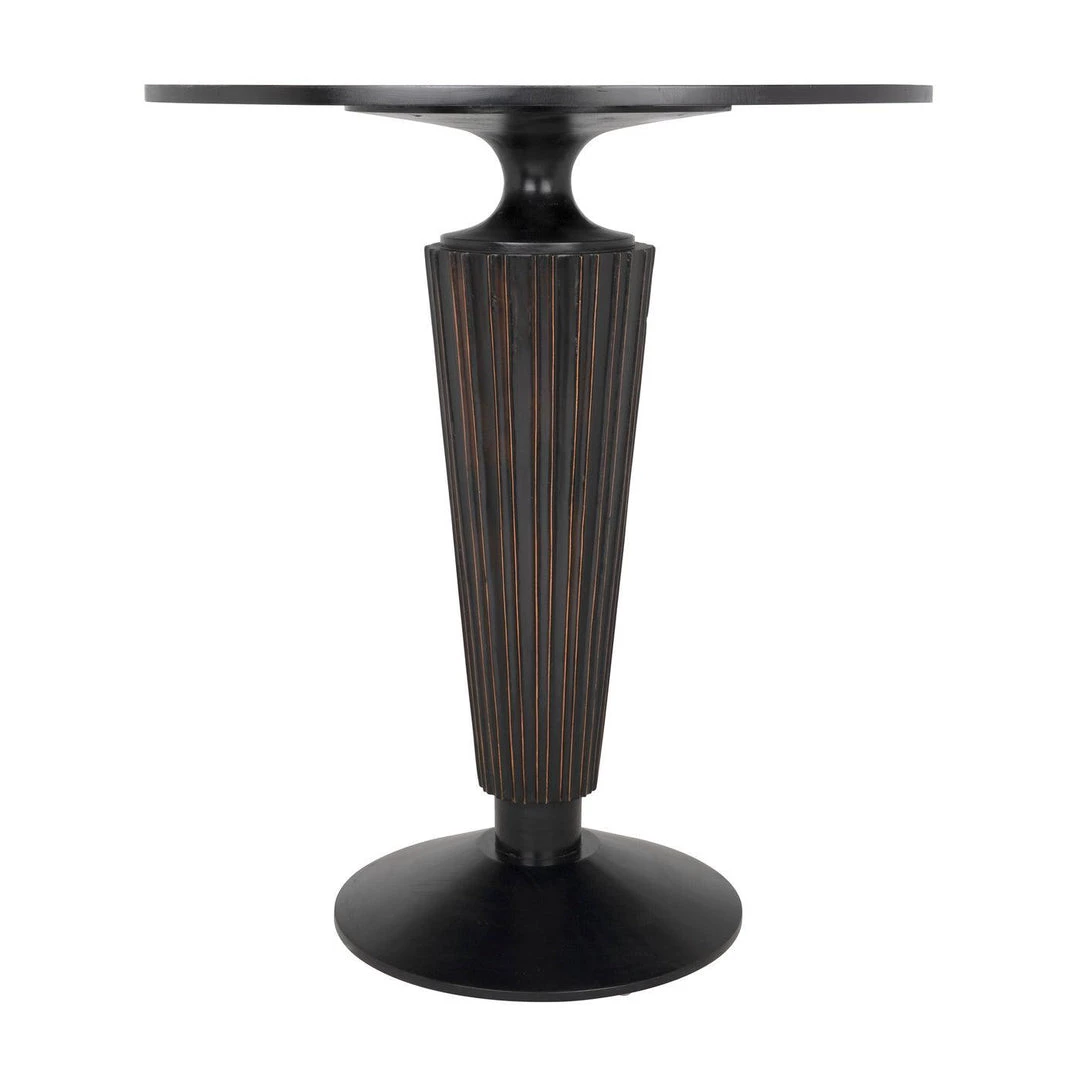 Noir Furniture Dining Tables Noir Gibraltar Bar Table, Hand Rubbed Black With Light Brown Trim