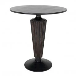 Noir Furniture Dining Tables Noir Gibraltar Bar Table, Hand Rubbed Black With Light Brown Trim