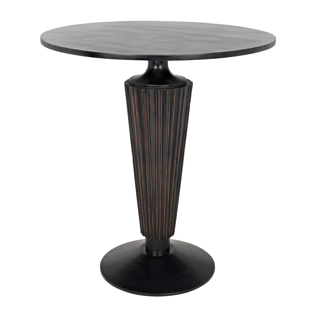 Noir Furniture Dining Tables Noir Gibraltar Bar Table, Hand Rubbed Black With Light Brown Trim