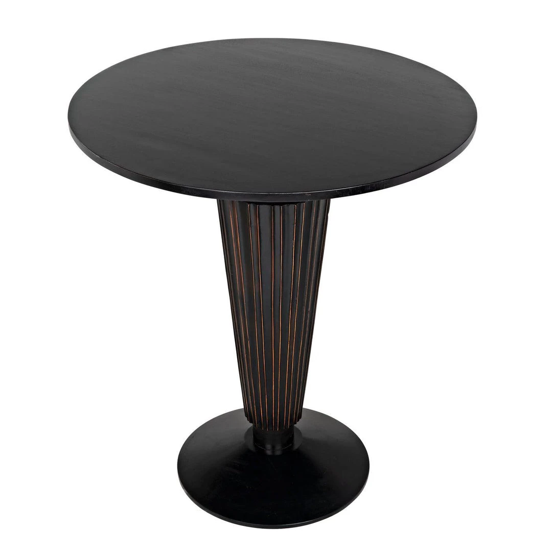 Noir Furniture Dining Tables Noir Gibraltar Bar Table, Hand Rubbed Black With Light Brown Trim