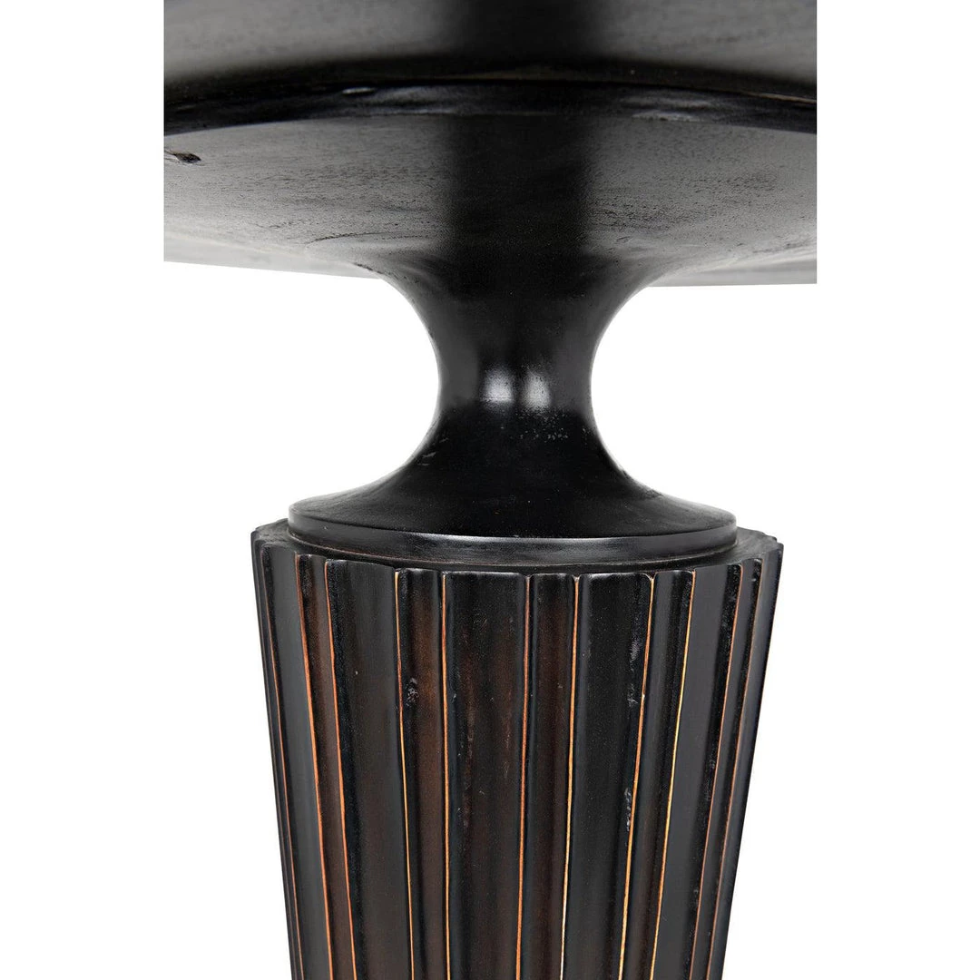 Noir Furniture Dining Tables Noir Gibraltar Bar Table, Hand Rubbed Black With Light Brown Trim