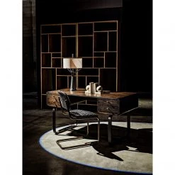 Noir Furniture Malic Shelf, Dark Walnut