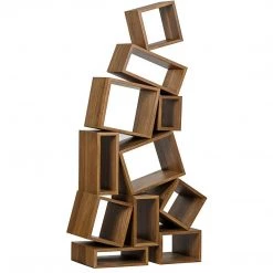 Noir Furniture Cubist Bookcase, Dark Walnut Bookcases