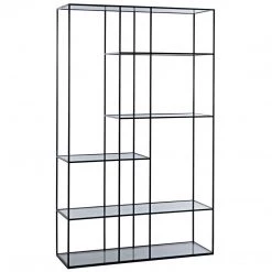 Bookcases Noir Furniture Tulou Shelves, Large, Black Metal