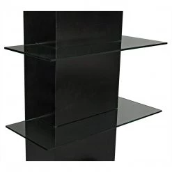 Noir Furniture Noir Colombo Shelving, Black Steel With Glass