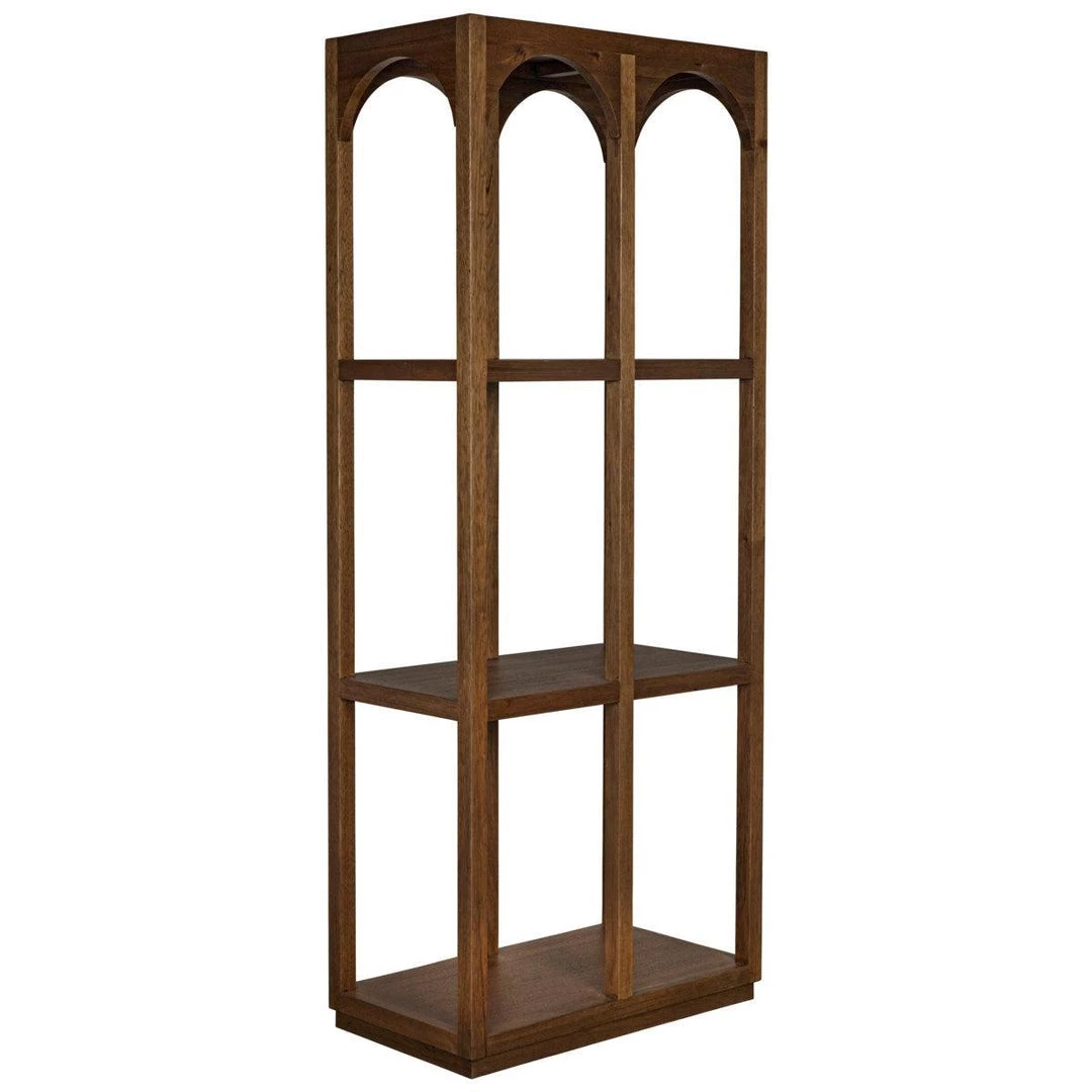 Noir Furniture Arco Shelf, Dark Walnut