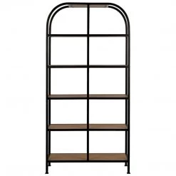 Noir Furniture SL07 Bookcase, Gold Teak And Metal