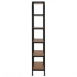 Noir Furniture SL07 Bookcase, Gold Teak And Metal