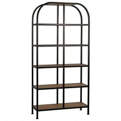 Noir Furniture SL07 Bookcase, Gold Teak And Metal