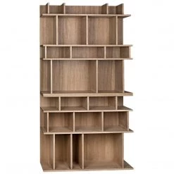 Bookcases Noir Furniture Rashi Bookcase, Washed Walnut