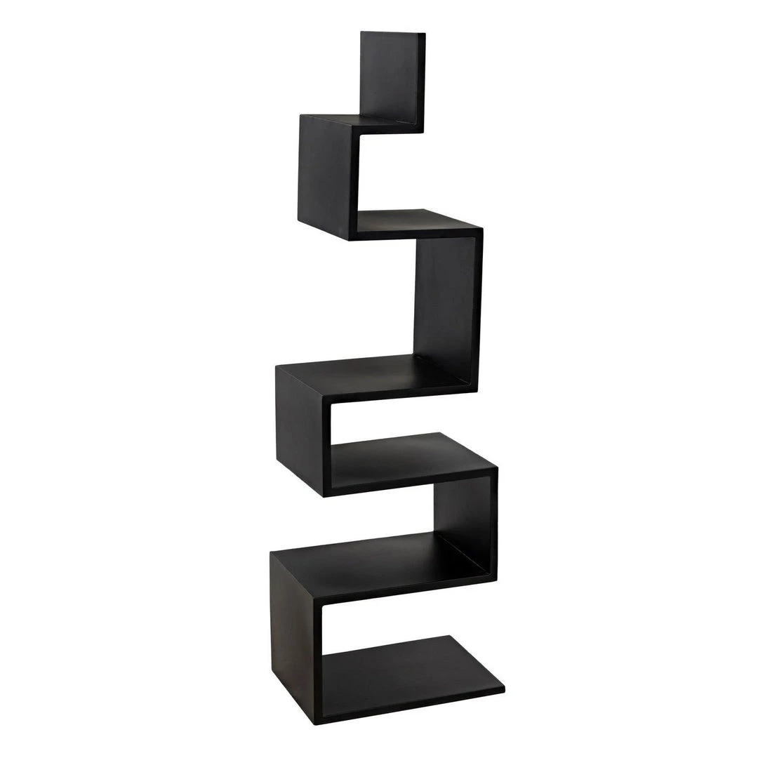 Noir Furniture Bookcases Noir Laszlo Bookcase, Black Steel