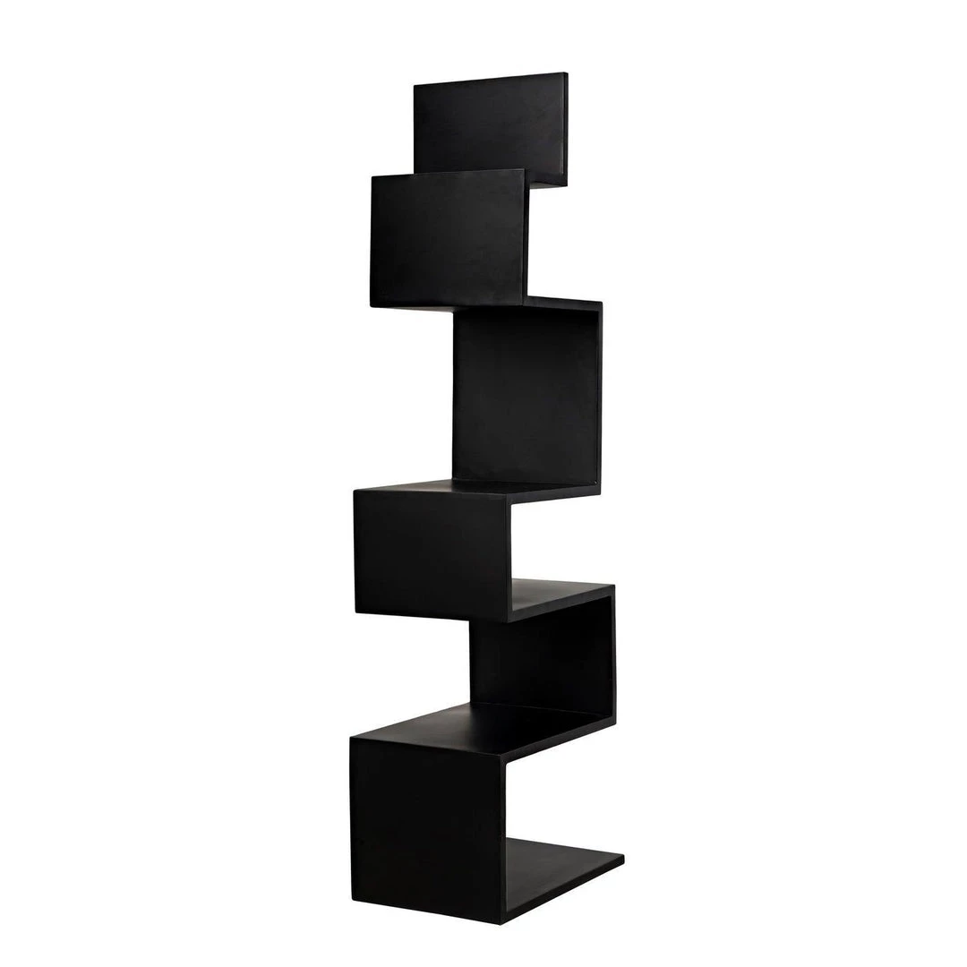 Noir Furniture Bookcases Noir Laszlo Bookcase, Black Steel