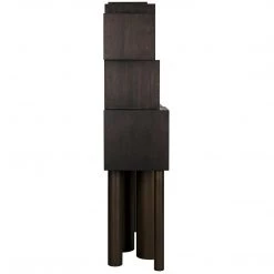 Noir Furniture Noir Mr. Roberts Shelving, Ebony Walnut With Steel Legs