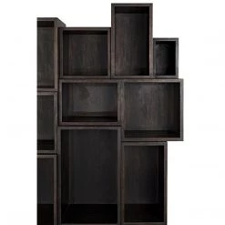Noir Furniture Noir Mr. Roberts Shelving, Ebony Walnut With Steel Legs