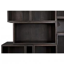 Noir Furniture Noir Mr. Roberts Shelving, Ebony Walnut With Steel Legs