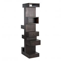 Noir Furniture Noir Honor Bookshelf, Ebony Walnut