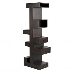 Noir Furniture Noir Honor Bookshelf, Ebony Walnut