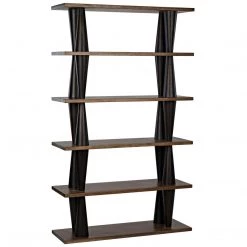 Noir Furniture Noir Mood Bookcase, Ebony And Dark Walnut Bookcases