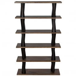 Noir Furniture Noir Mood Bookcase, Ebony And Dark Walnut Bookcases