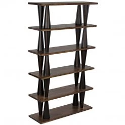 Noir Furniture Noir Mood Bookcase, Ebony And Dark Walnut Bookcases
