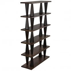 Noir Furniture Noir Mood Bookcase, Ebony And Dark Walnut Bookcases