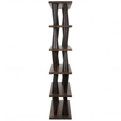 Noir Furniture Noir Mood Bookcase, Ebony And Dark Walnut Bookcases