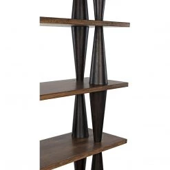 Noir Furniture Noir Mood Bookcase, Ebony And Dark Walnut Bookcases
