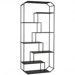 Noir Furniture Noir Marquise Bookcase, Black Steel Bookcases