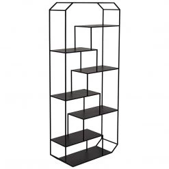 Noir Furniture Noir Marquise Bookcase, Black Steel Bookcases