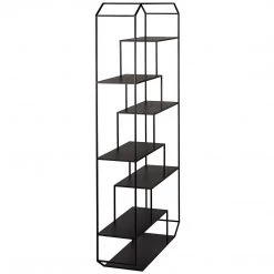 Noir Furniture Noir Marquise Bookcase, Black Steel Bookcases