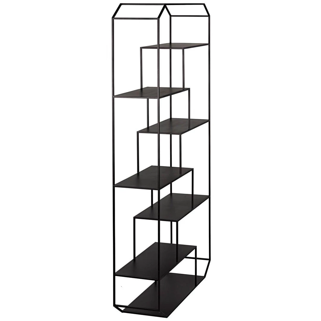 Noir Furniture Noir Marquise Bookcase, Black Steel Bookcases