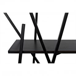 Noir Furniture Noir Botta Bookcase, Black Steel With Ebony Walnut Bookcases