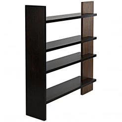 Noir Furniture Bookcases Noir Wright Bookcase, Dark Walnut With Ebony Walnut