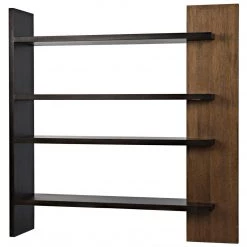 Noir Furniture Bookcases Noir Wright Bookcase, Dark Walnut With Ebony Walnut
