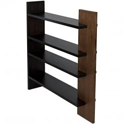 Noir Furniture Bookcases Noir Wright Bookcase, Dark Walnut With Ebony Walnut
