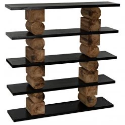 Noir Furniture Noir Rabban Bookcase, Hand Rubbed Black/Natural