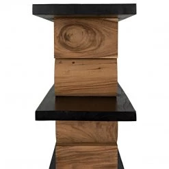 Noir Furniture Noir Rabban Bookcase, Hand Rubbed Black/Natural