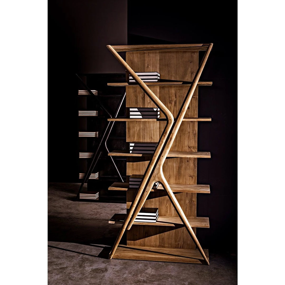 Noir Furniture Noir Vetra Bookcase, Hand Rubbed Black