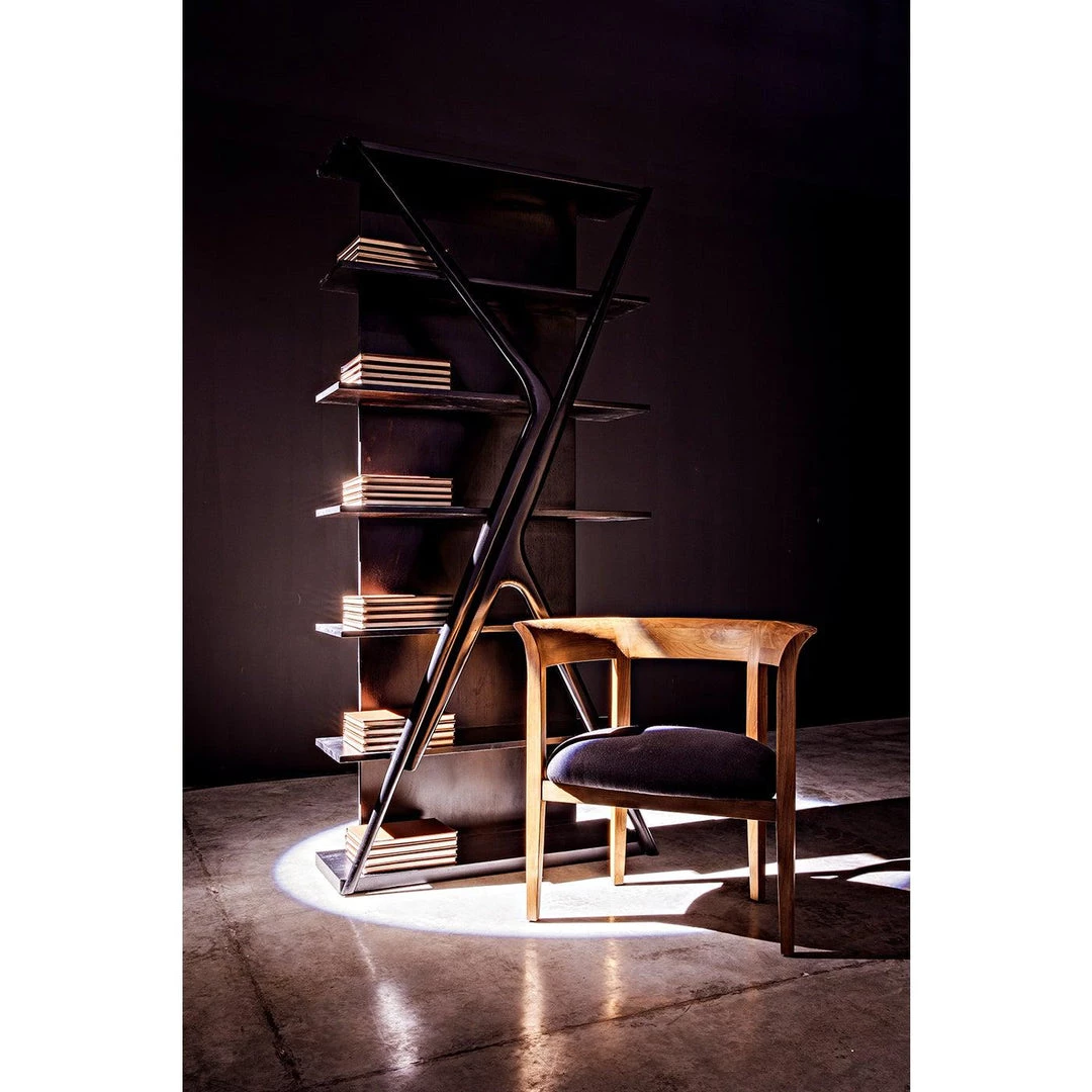 Noir Furniture Noir Vetra Bookcase, Hand Rubbed Black