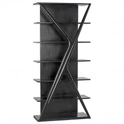 Noir Furniture Noir Vetra Bookcase, Hand Rubbed Black