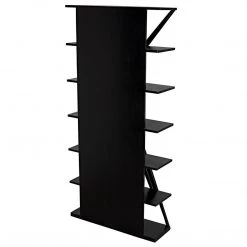 Noir Furniture Noir Vetra Bookcase, Hand Rubbed Black