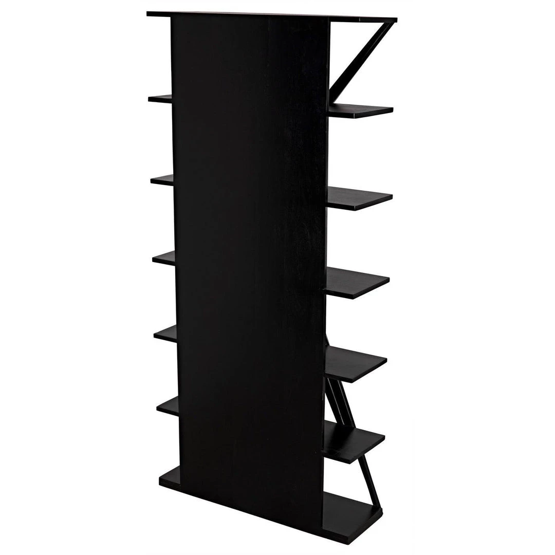 Noir Furniture Noir Vetra Bookcase, Hand Rubbed Black