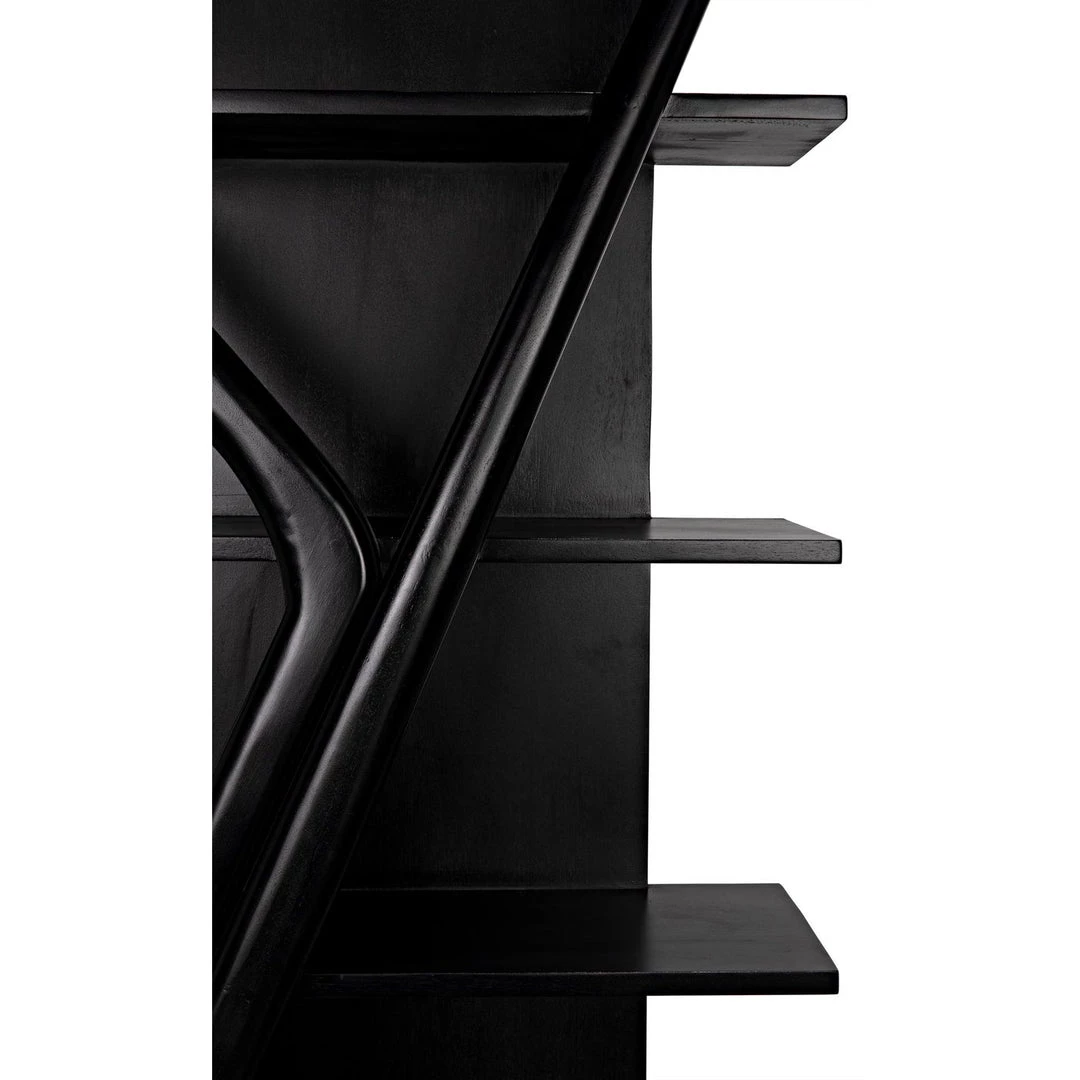 Noir Furniture Noir Vetra Bookcase, Hand Rubbed Black